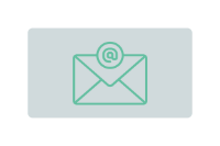 An envelope icon with an @ sign above it.